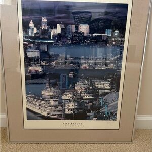 Cincinnati Skyline Art Print with Beige Frame
And Tall Stacks
